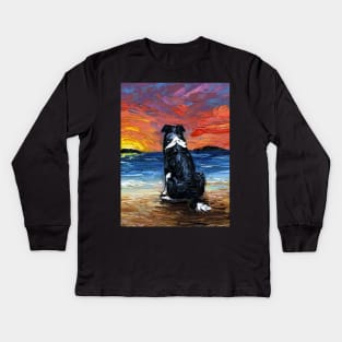 Beach Days - Border Collie Kids Long Sleeve T-Shirt